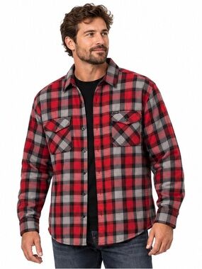Hornady Men’s Red Plaid Flannel Rugged Hunting Outdoor Wear Shirt – Size XL
